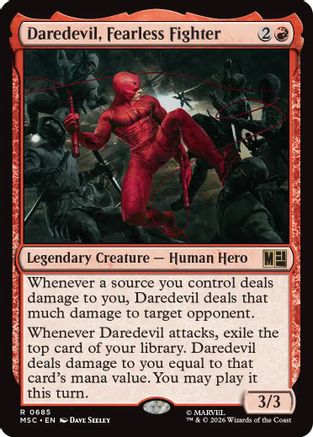 FOIL Daredevil, Fearless Fighter (MSC-685) - Commander: Marvel Super Heroes - Magic The Gathering