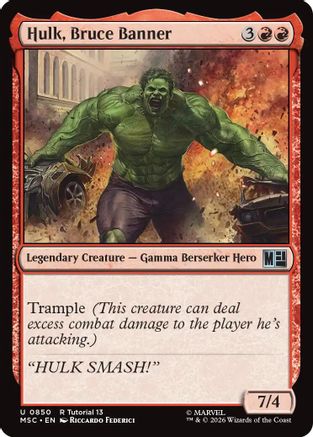 Hulk, Bruce Banner (0850) (MSC-850) - Commander: Marvel Super Heroes - Magic The Gathering