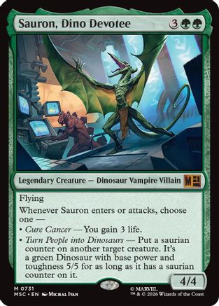 FOIL Sauron, Dino Devotee (MSC-731) - Commander: Marvel Super Heroes - Magic The Gathering