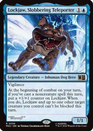 FOIL Lockjaw, Slobbering Teleporter (Surge Foil) (MSC-036) - Commander: Marvel Super Heroes - Magic The Gathering