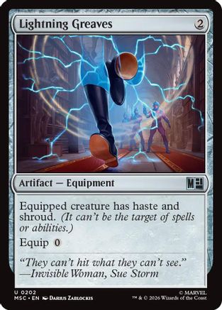 FOIL Lightning Greaves (Surge Foil) (MSC-202) - Commander: Marvel Super Heroes - Magic The Gathering