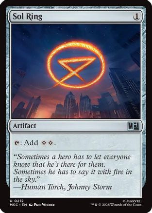 FOIL Sol Ring (0212) (Surge Foil) (MSC-212) - Commander: Marvel Super Heroes - Magic The Gathering