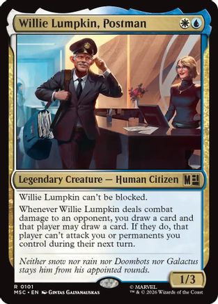FOIL Willie Lumpkin, Postman (Surge Foil) (MSC-101) - Commander: Marvel Super Heroes - Magic The Gathering