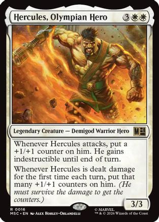 FOIL Hercules, Olympian Hero (Surge Foil) (MSC-016) - Commander: Marvel Super Heroes - Magic The Gathering