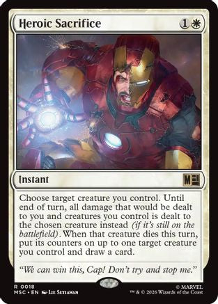 FOIL Heroic Sacrifice (Surge Foil) (MSC-018) - Commander: Marvel Super Heroes - Magic The Gathering
