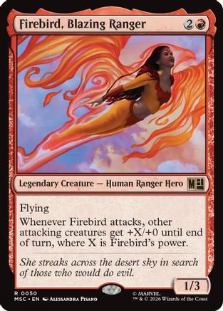 FOIL Firebird, Blazing Ranger (Surge Foil) (MSC-050) - Commander: Marvel Super Heroes - Magic The Gathering