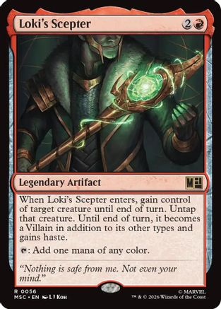 FOIL Loki's Scepter (Surge Foil) (MSC-056) - Commander: Marvel Super Heroes - Magic The Gathering