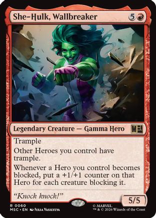 FOIL She-Hulk, Wallbreaker (Surge Foil) (MSC-060) - Commander: Marvel Super Heroes - Magic The Gathering