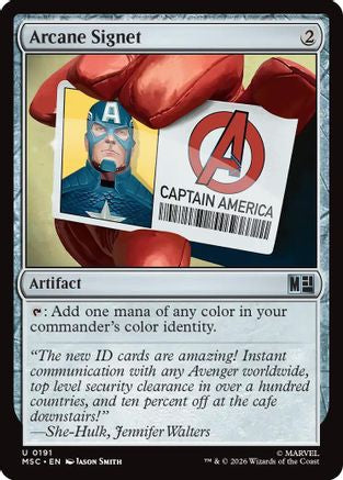 FOIL Arcane Signet (0191) (Surge Foil) (MSC-191) - Commander: Marvel Super Heroes - Magic The Gathering