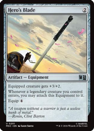 FOIL Hero's Blade (Surge Foil) (MSC-201) - Commander: Marvel Super Heroes - Magic The Gathering