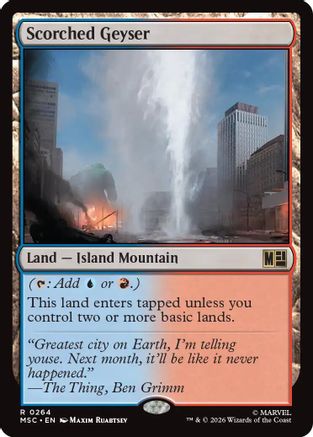 FOIL Scorched Geyser (Surge Foil) (MSC-264) - Commander: Marvel Super Heroes - Magic The Gathering