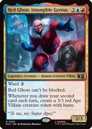 FOIL Red Ghost, Intangible Genius (Surge Foil) (MSC-092) - Commander: Marvel Super Heroes - Magic The Gathering