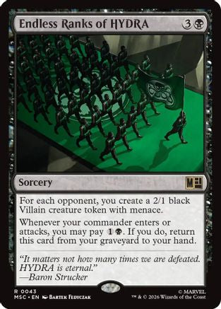 FOIL Endless Ranks of HYDRA (Surge Foil) (MSC-043) - Commander: Marvel Super Heroes - Magic The Gathering