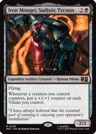 FOIL Iron Monger, Sadistic Tycoon (Surge Foil) (MSC-045) - Commander: Marvel Super Heroes - Magic The Gathering