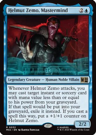 FOIL Helmut Zemo, Mastermind (Surge Foil) (MSC-032) - Commander: Marvel Super Heroes - Magic The Gathering