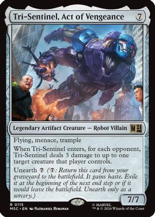 FOIL Tri-Sentinel, Act of Vengeance (Surge Foil) (MSC-115) - Commander: Marvel Super Heroes - Magic The Gathering