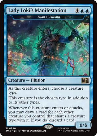 FOIL Lady Loki's Manifestation - Titan of Littjara (Surge Foil) (MSC-280) - Commander: Marvel Super Heroes - Magic The Gathering