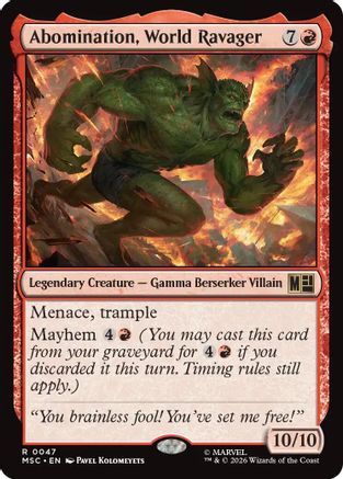 FOIL Abomination, World Ravager (Surge Foil) (MSC-047) - Commander: Marvel Super Heroes - Magic The Gathering
