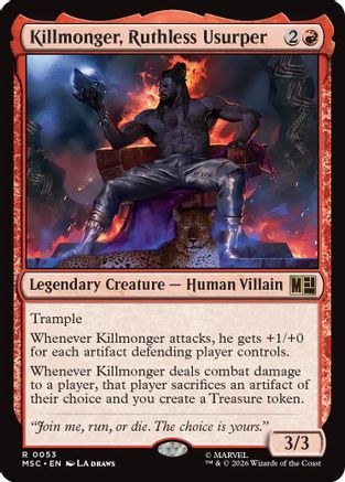 FOIL Killmonger, Ruthless Usurper (Surge Foil) (MSC-053) - Commander: Marvel Super Heroes - Magic The Gathering