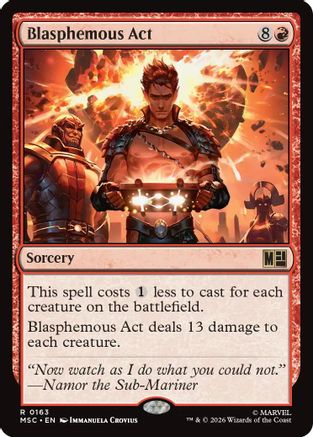 FOIL Blasphemous Act (Surge Foil) (MSC-163) - Commander: Marvel Super Heroes - Magic The Gathering