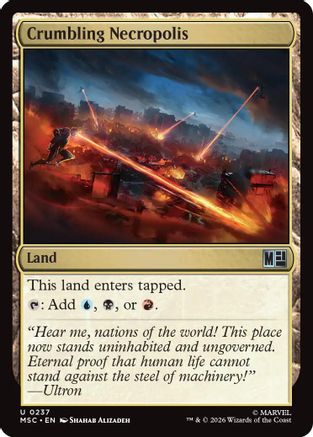 FOIL Crumbling Necropolis (Surge Foil) (MSC-237) - Commander: Marvel Super Heroes - Magic The Gathering