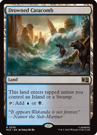 FOIL Drowned Catacomb (Surge Foil) (MSC-239) - Commander: Marvel Super Heroes - Magic The Gathering