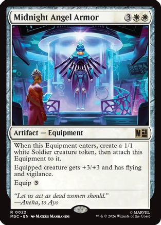 FOIL Midnight Angel Armor (Surge Foil) (MSC-022) - Commander: Marvel Super Heroes - Magic The Gathering