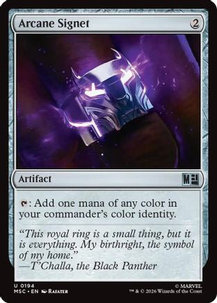 FOIL Arcane Signet (0194) (Surge Foil) (MSC-194) - Commander: Marvel Super Heroes - Magic The Gathering