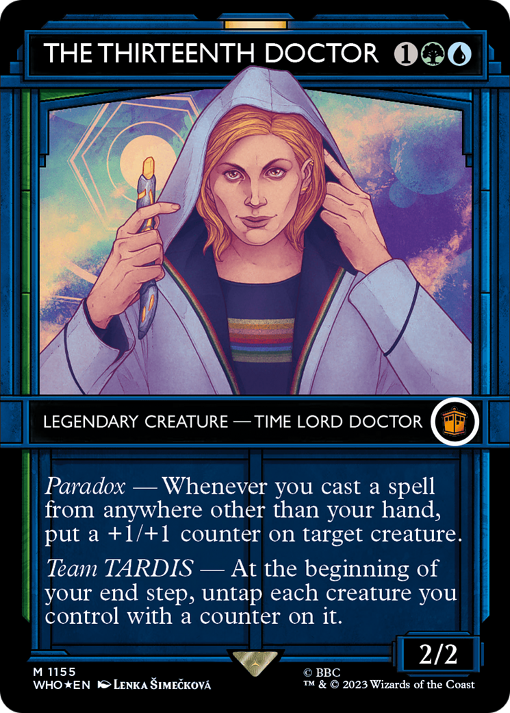 FOIL The Thirteenth Doctor (Showcase) (Surge Foil) (WHO-1155) - Doctor Who - Magic The Gathering