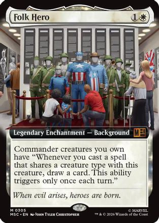 Folk Hero (Extended Art) (MSC-305) - Commander: Marvel Super Heroes - Magic The Gathering