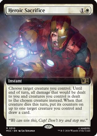 FOIL Heroic Sacrifice (Extended Art) (MSC-310) - Commander: Marvel Super Heroes - Magic The Gathering