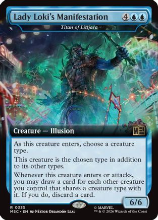 FOIL Lady Loki's Manifestation - Titan of Littjara (Extended Art) (MSC-335) - Commander: Marvel Super Heroes - Magic The Gathering