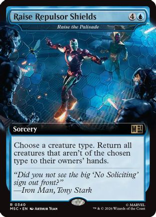 Raise Repulsor Shields - Raise the Palisade (Extended Art) (MSC-340) - Commander: Marvel Super Heroes - Magic The Gathering