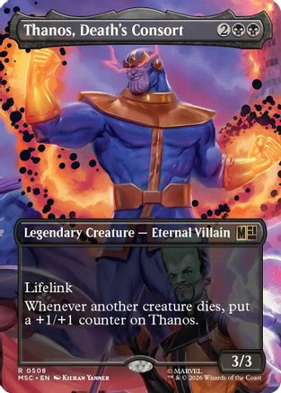 FOIL Thanos, Death's Consort (Borderless) (MSC-508) - Commander: Marvel Super Heroes - Magic The Gathering