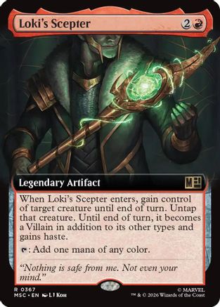 Loki's Scepter (Extended Art) (MSC-367) - Commander: Marvel Super Heroes - Magic The Gathering