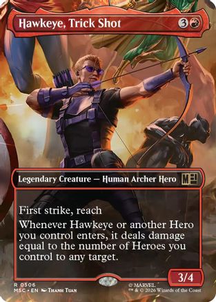 Hawkeye, Trick Shot (Borderless) (MSC-506) - Commander: Marvel Super Heroes - Magic The Gathering