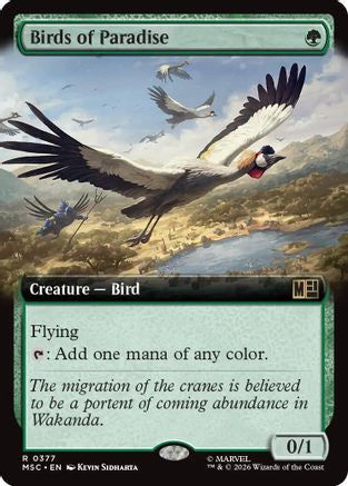 Birds of Paradise (Extended Art) (MSC-377) - Commander: Marvel Super Heroes - Magic The Gathering