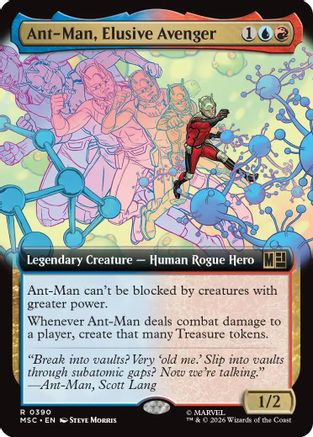 Ant-Man, Elusive Avenger (Extended Art) (MSC-390) - Commander: Marvel Super Heroes - Magic The Gathering