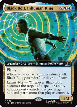 Black Bolt, Inhuman King (Extended Art) (MSC-394) - Commander: Marvel Super Heroes - Magic The Gathering