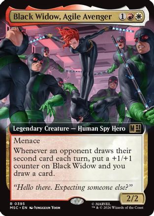 Black Widow, Agile Avenger (Extended Art) (MSC-395) - Commander: Marvel Super Heroes - Magic The Gathering
