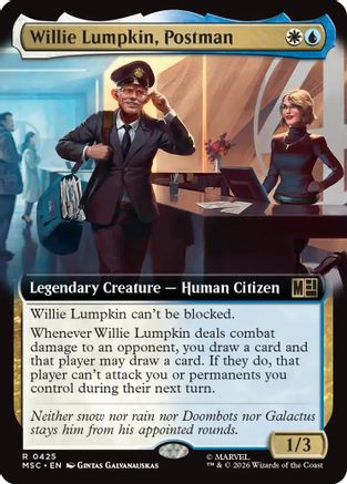 Willie Lumpkin, Postman (Extended Art) (MSC-425) - Commander: Marvel Super Heroes - Magic The Gathering