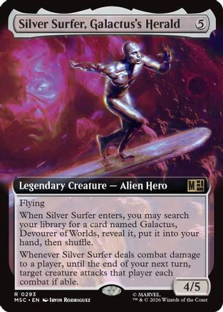 Silver Surfer, Galactus's Herald (Extended Art) (MSC-293) - Commander: Marvel Super Heroes - Magic The Gathering