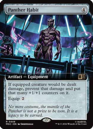 Panther Habit (Extended Art) (MSC-446) - Commander: Marvel Super Heroes - Magic The Gathering