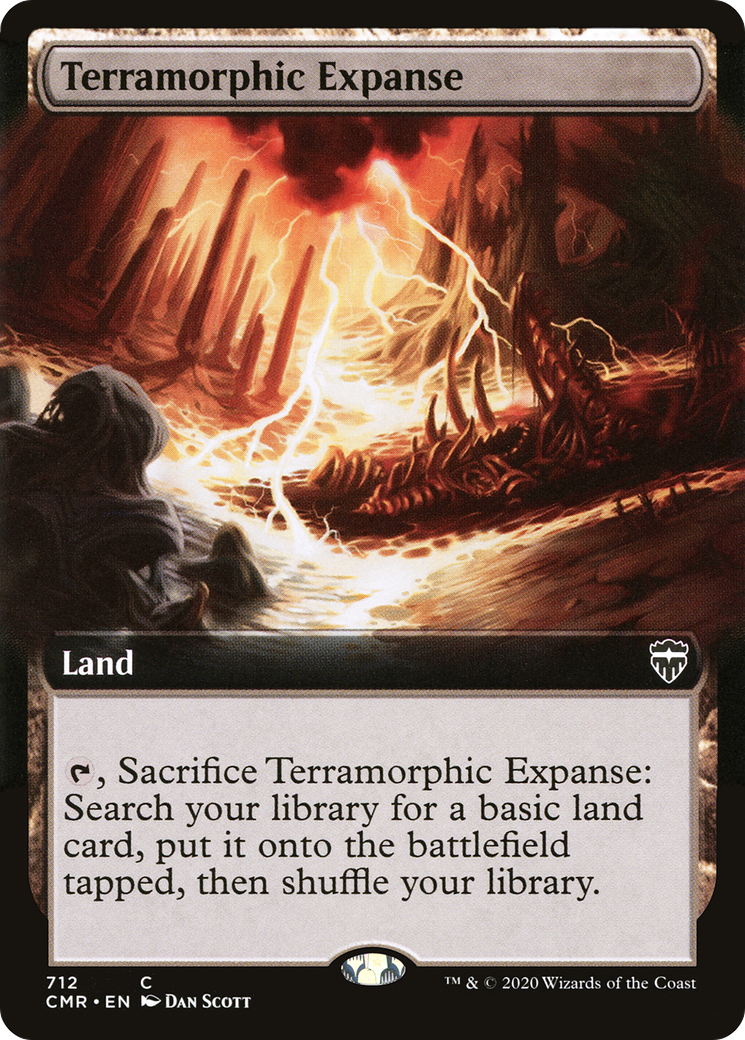 FOIL Terramorphic Expanse (Extended Art) (CMR-712) - Commander Legends - Magic The Gathering