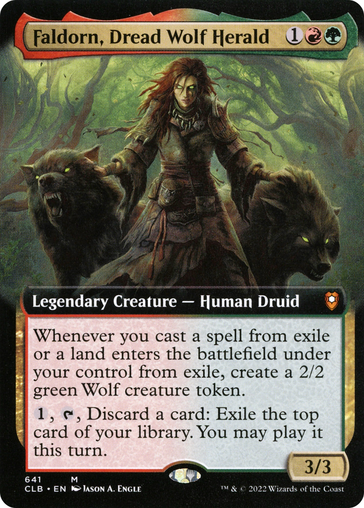 FOIL Faldorn, Dread Wolf Herald (Extended Art) (CLB-641) - Commander Legends: Battle for Baldur's Gate - Magic The Gathering