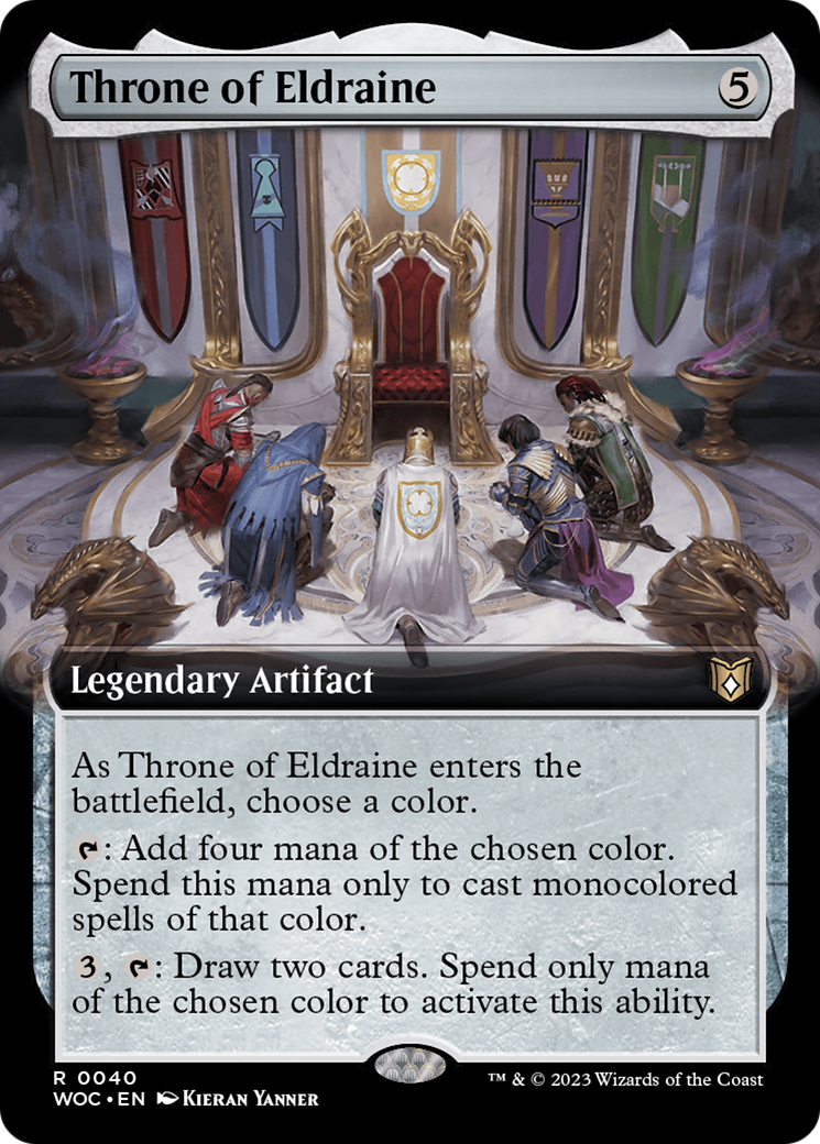 FOIL Throne of Eldraine (Extended Art) (WOC-040) - Wilds of Eldraine Commander - Magic The Gathering
