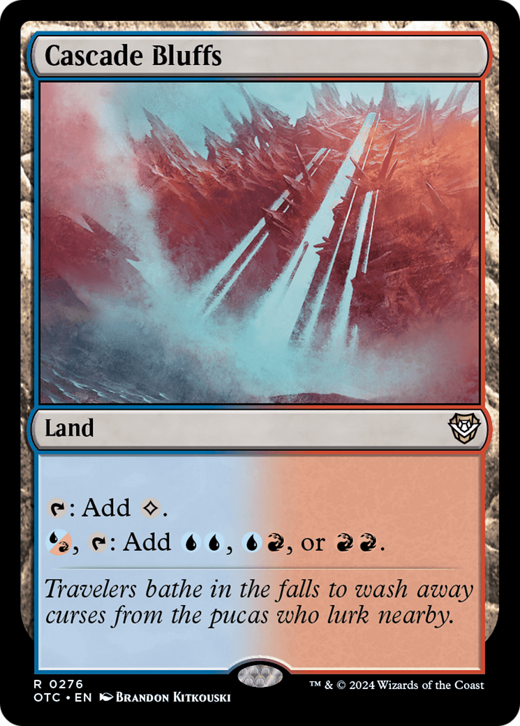 Cascade Bluffs (OTC-276) - Outlaws of Thunder Junction Commander - Magic The Gathering
