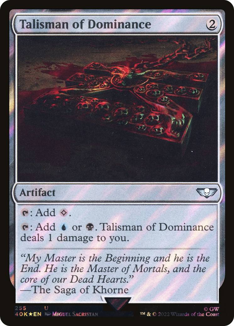 FOIL Talisman of Dominance (255) (Surge Foil) (40K-255) - Warhammer 40,000 Commander - Magic The Gathering