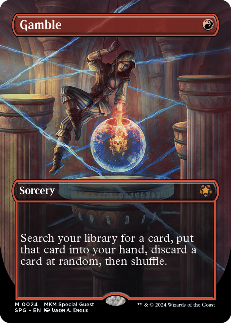 FOIL Gamble (Borderless) (SPG-024) - Special Guests - Magic The Gathering