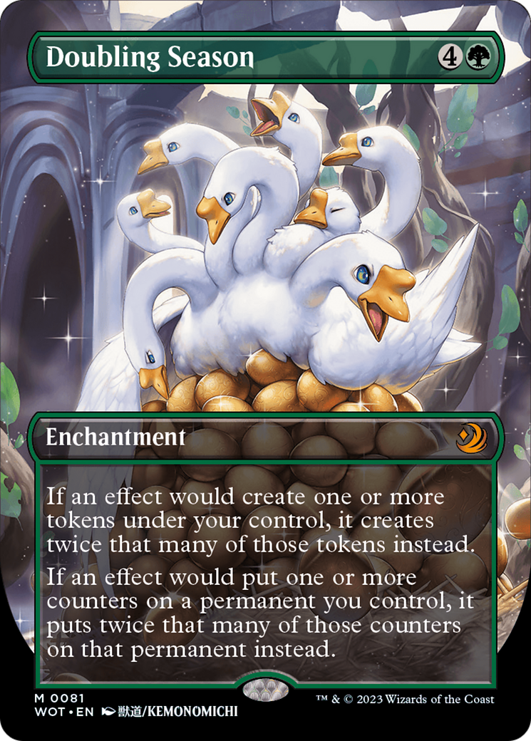 FOIL Doubling Season (Anime Borderless) (WOT-081) - Wilds of Eldraine: Enchanting Tales - Magic The Gathering